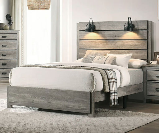 Crown Mark Furniture Carter Queen Platform Bed in Gray image