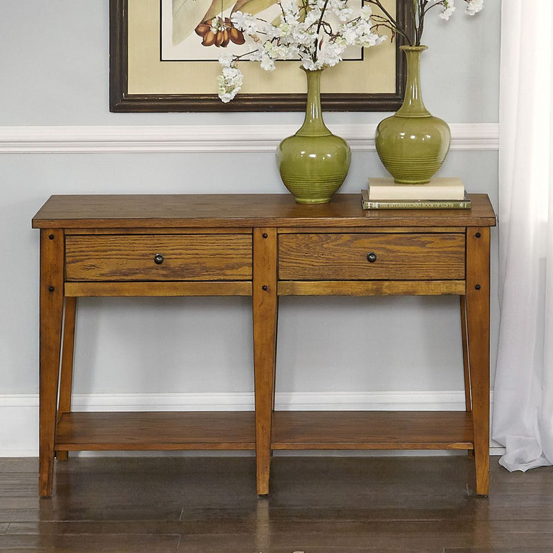 Liberty Furniture Lake House Sofa Table in Oak