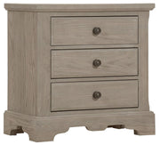 Vaughan-Bassett Heritage 3 Drawer Nightstand in Greystone image