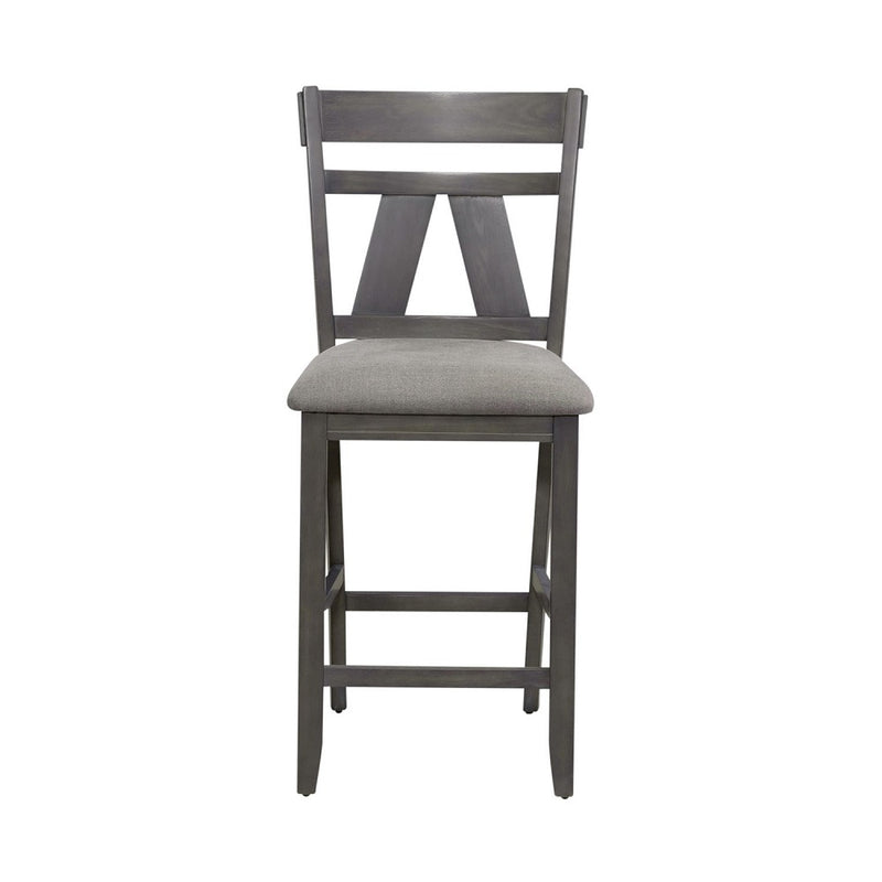 Liberty Furniture Lawson Splat Back Counter Chair (Set of 2) in Weathered Gray