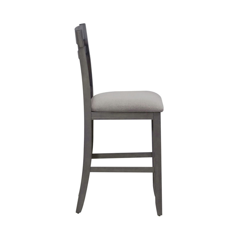 Liberty Furniture Lawson Splat Back Counter Chair (Set of 2) in Weathered Gray