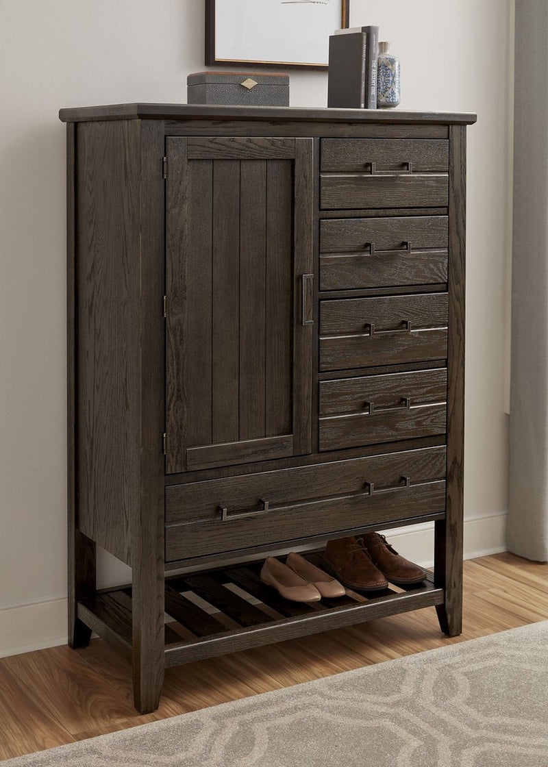 Vaughan-Bassett Passageways Charleston Brown Door Chest in Dark Brown