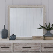 Liberty Furniture Backroads Landscape Mirror in Weathered White/Parchment Brown image