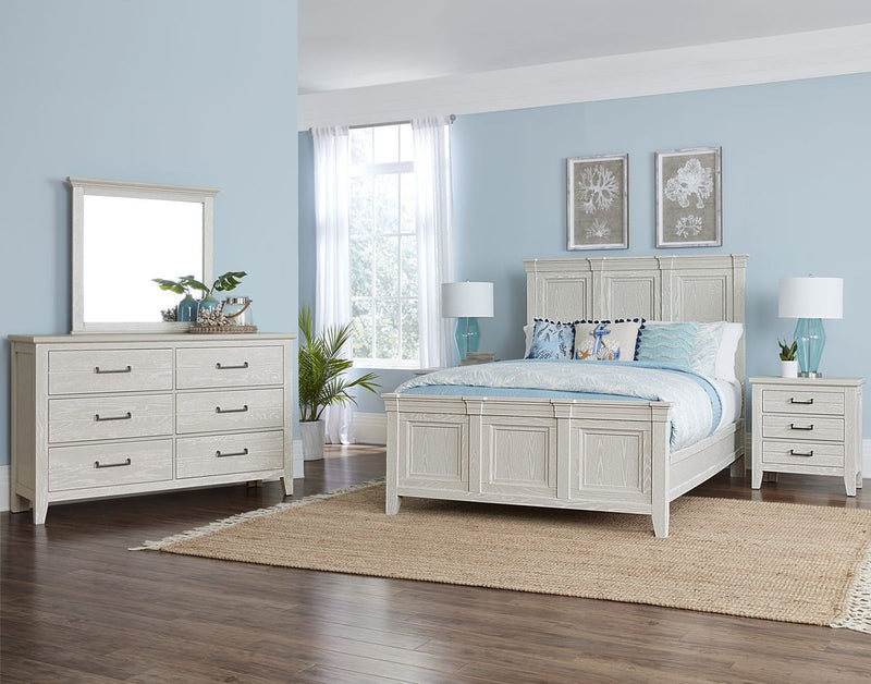 Vaughan-Bassett Passageways Oyster Grey Cal King Mansion Bed in Grey