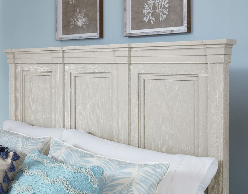 Vaughan-Bassett Passageways Oyster Grey Cal King Mansion Bed with Low Profile Footboard in Grey