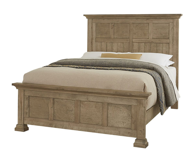 Vaughan Bassett Carlisle King Window Pane Bed in Warm Natural image