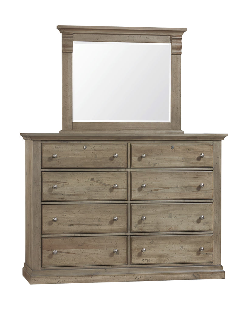 Vaughan Bassett Carlisle 8-Drawer Dresser in Natural Grey