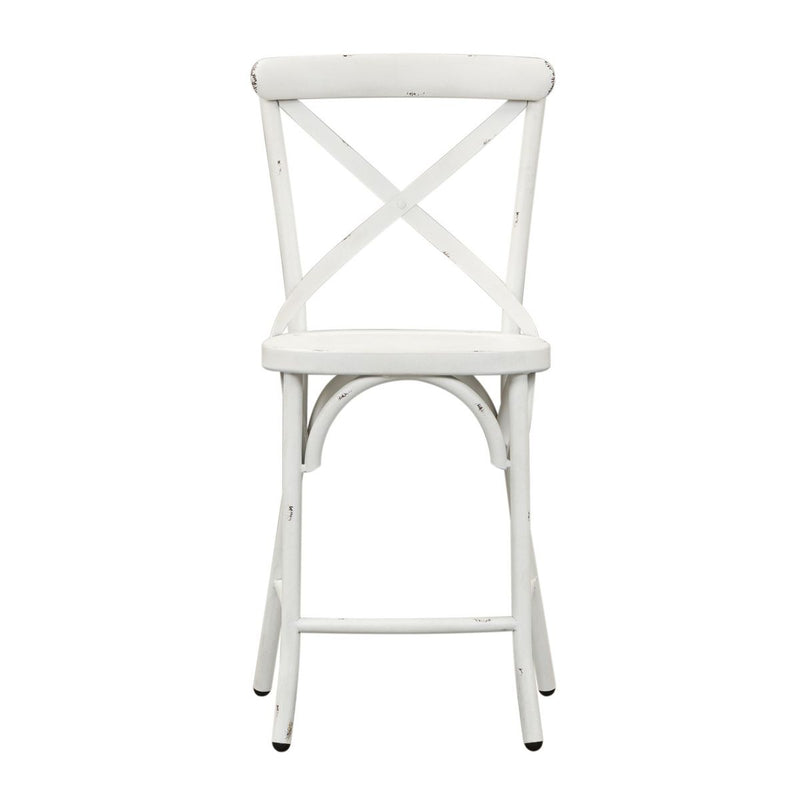 Liberty Furniture Vintage Series X Back Counter Chair in Antique White (Set of 2) image