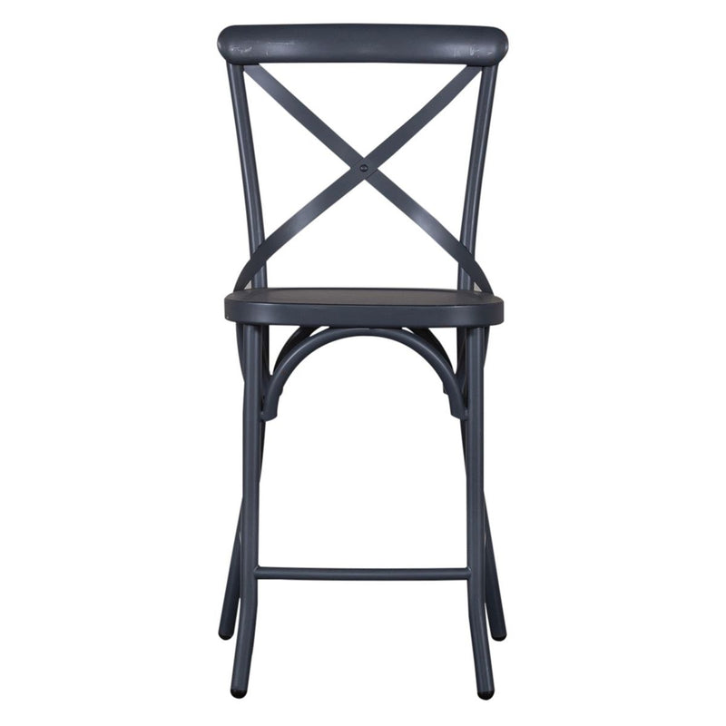 Liberty Furniture Vintage Series X Back Counter Chair in Navy (Set of 2) image