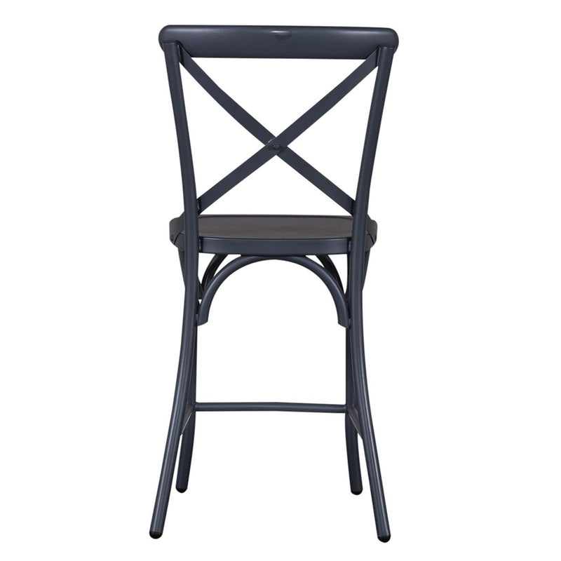 Liberty Furniture Vintage Series X Back Counter Chair in Navy (Set of 2)