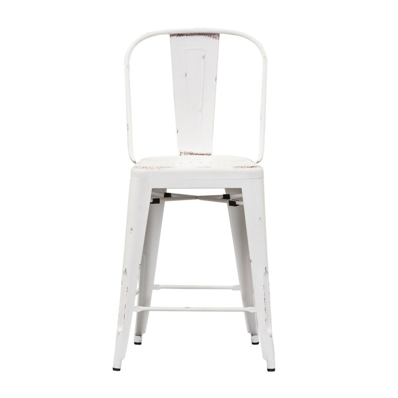 Liberty Furniture Vintage Series Bow Back Counter Chair in Antique White (Set of 2) image