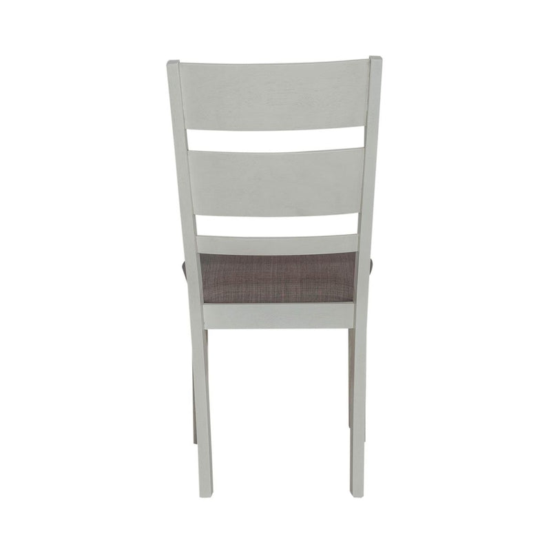 Liberty Furniture Brook Bay Slat Back Uph Side Chair (Set of 2) in Textured White