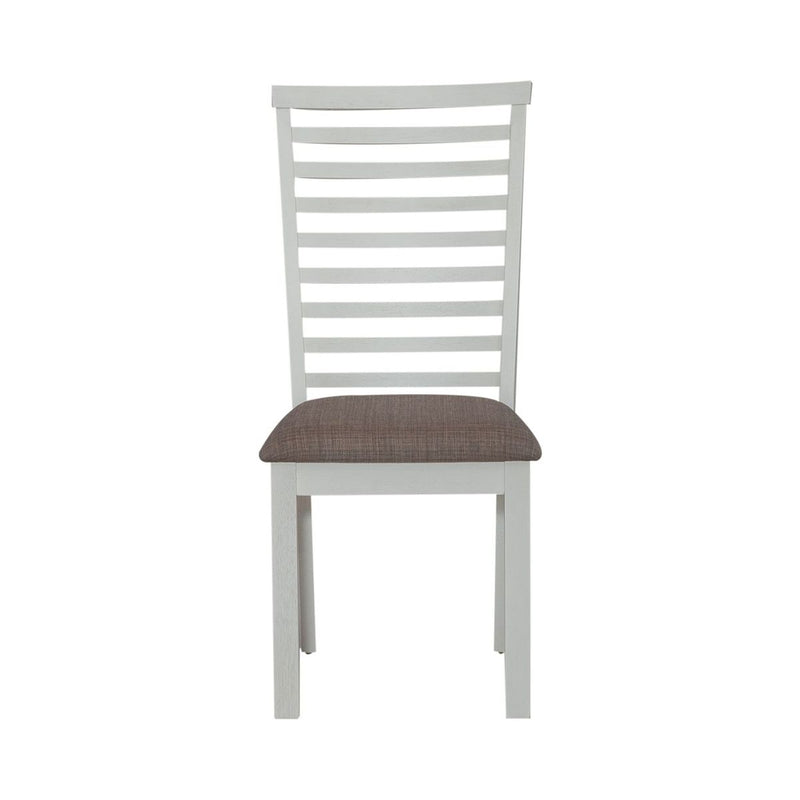 Liberty Furniture Brook Bay Uph Ladder Back Side Chair (Set of 2) in Textured White