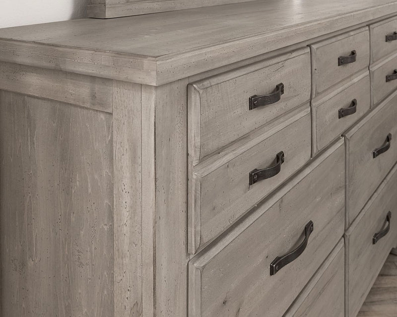 Vaughan-Bassett Joinery 6 Drawer Dresser in Washed White Oak