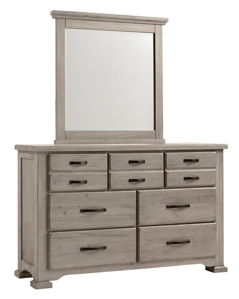 Vaughan-Bassett Joinery Landscape Mirror in Washed White Oak