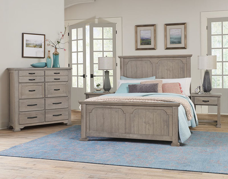 Vaughan-Bassett Joinery King Panel Bed in Washed White Oak 194