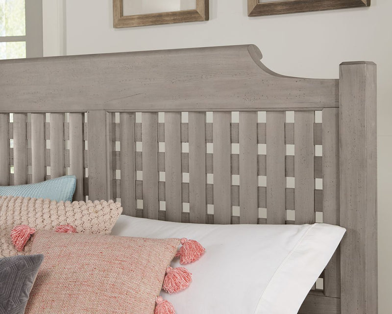 Vaughan-Bassett Joinery Plank Queen Poster Bed in Washed White Oak 194