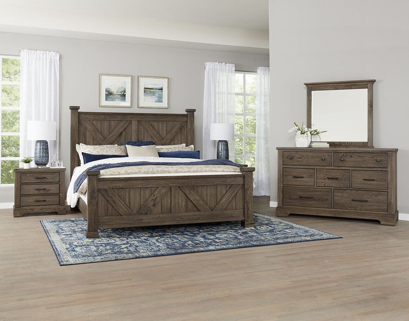 Vaughan Bassett Yosemite Queen Panel Bed in Smoke