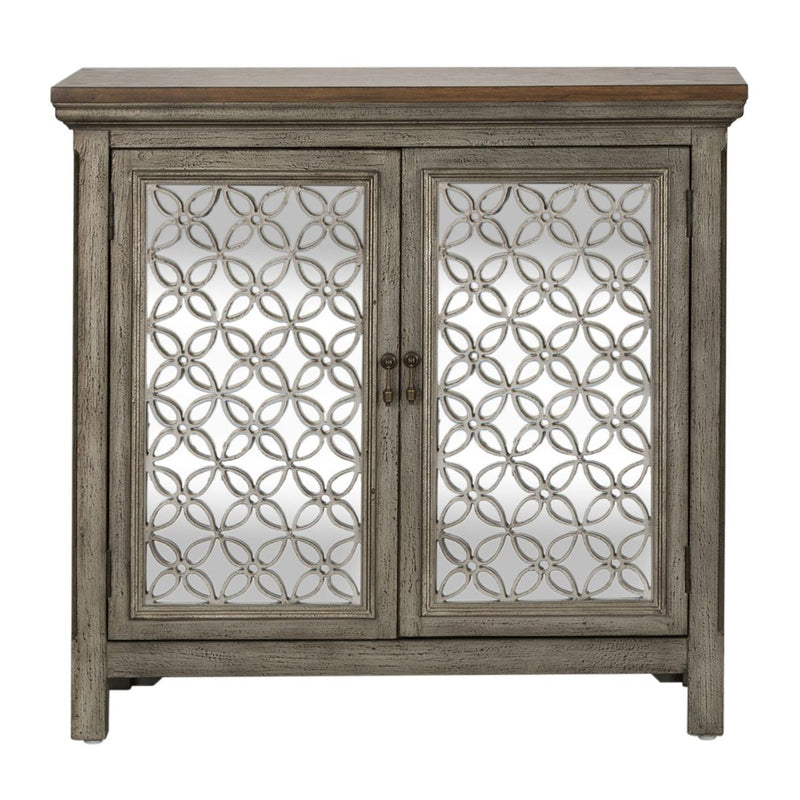 Liberty Furniture Westridge 2 Door Accent Cabinet in Wire Brushed Gray and White image