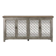 Liberty Furniture Westridge 4 Door Accent Cabinet in Wire Brushed Gray and White image