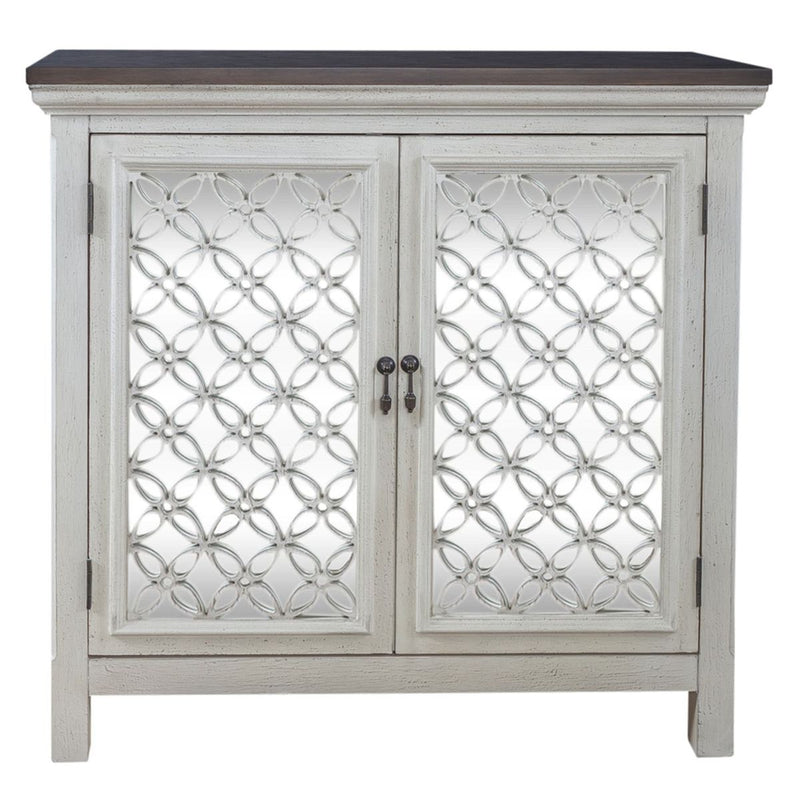 Liberty Furniture Westridge 2 Door Accent Cabinet in Wire Brushed Gray and White image