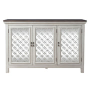 Liberty Furniture Westridge 3 Door Accent Cabinet in Wire Brushed Gray and White image
