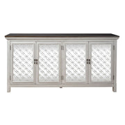 Liberty Furniture Westridge 4 Door Accent Cabinet in Wire Brushed Gray and White image
