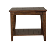 Liberty Furniture Lake House Square Lamp Table in Rustic Brown Oak image