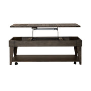 Liberty Furniture Arrowcreek Lift Top Cocktail Table in Weathered Stone image