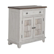 Liberty Furniture River Place Accent Cabinet in Riverstone White & Tobacco EST SHIP TIME APPX 4 WEEKS image