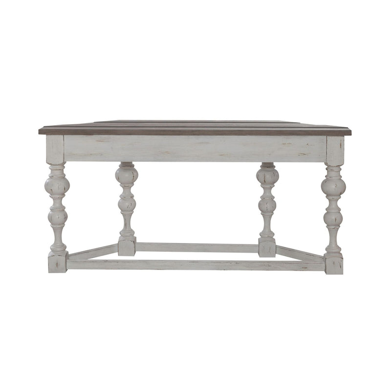 Liberty Furniture River Place Accent Console Table in Riverstone White & Tobacco EST SHIP TIME APPX 4 WEEKS