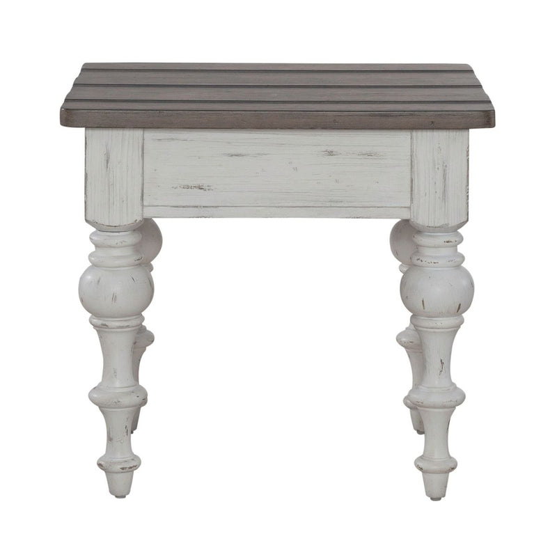 Liberty Furniture River Place End Table in Riverstone White & Tobacco