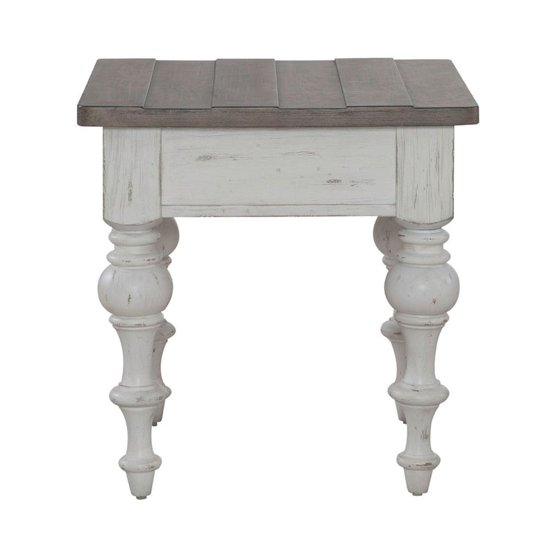 Liberty Furniture River Place End Table in Riverstone White & Tobacco