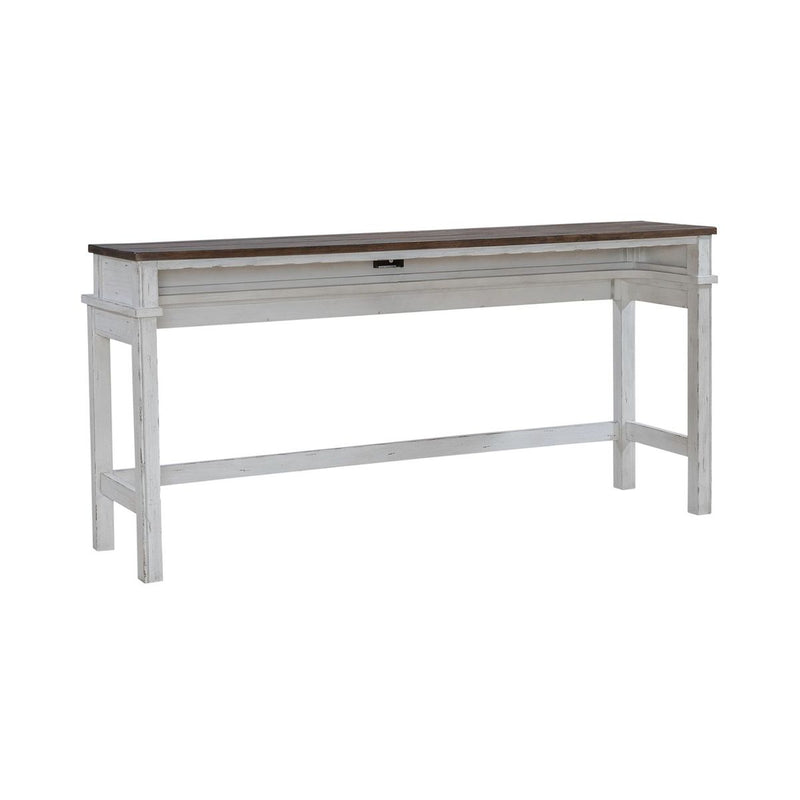 Liberty Furniture River Place Console Bar Table in Riverstone White & Tobacco image