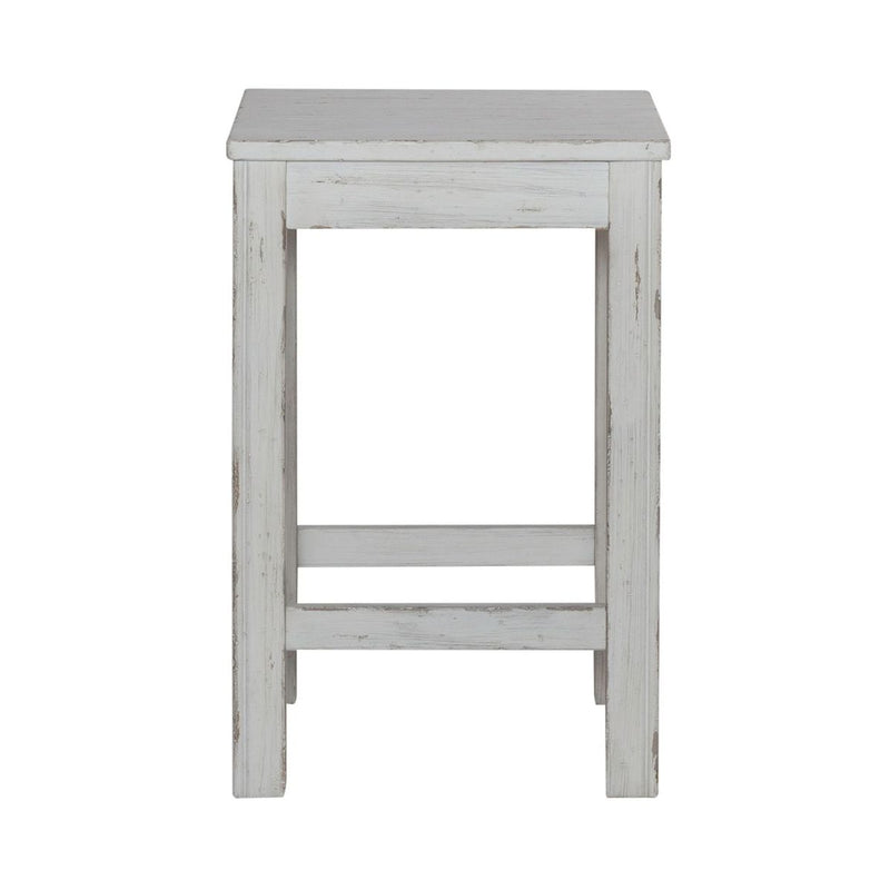 Liberty Furniture River Place Console Stool in Riverstone White & Tobacco