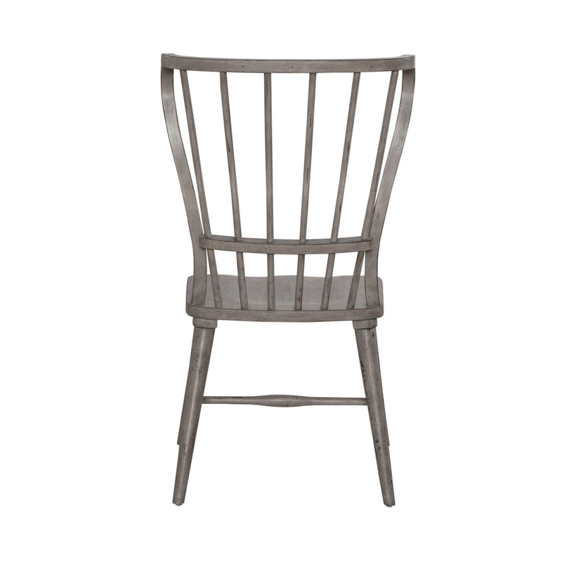 Liberty Furniture River Place Windsor Back Side Chair (Set of 2) in Riverstone Gray & Tobacco