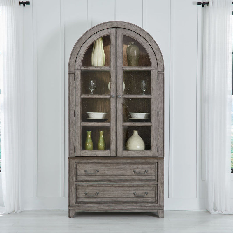 Liberty Furniture River Place Curio Cabinet in Riverstone Gray & Tobacco image