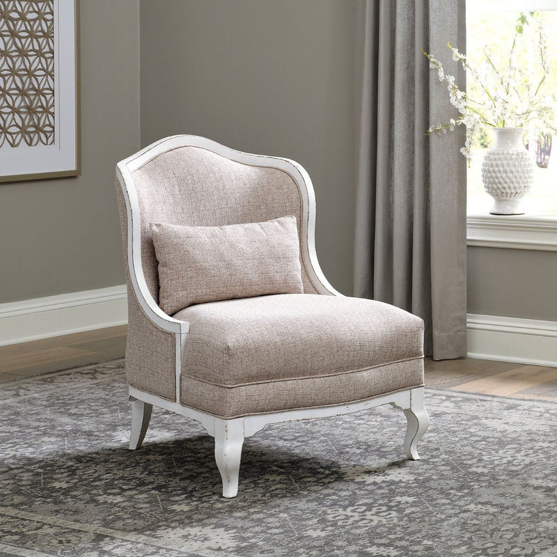 Liberty Furniture Magnolia Manor Upholstered Accent Chair in Antique White