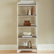 Liberty Furniture Magnolia Manor Leaning Pier Bookcase in Antique White & Weathered Bark image