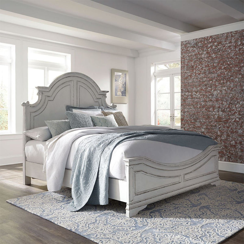 Liberty Magnolia Manor King Panel Bed in Antique White 244-BR-KPB image