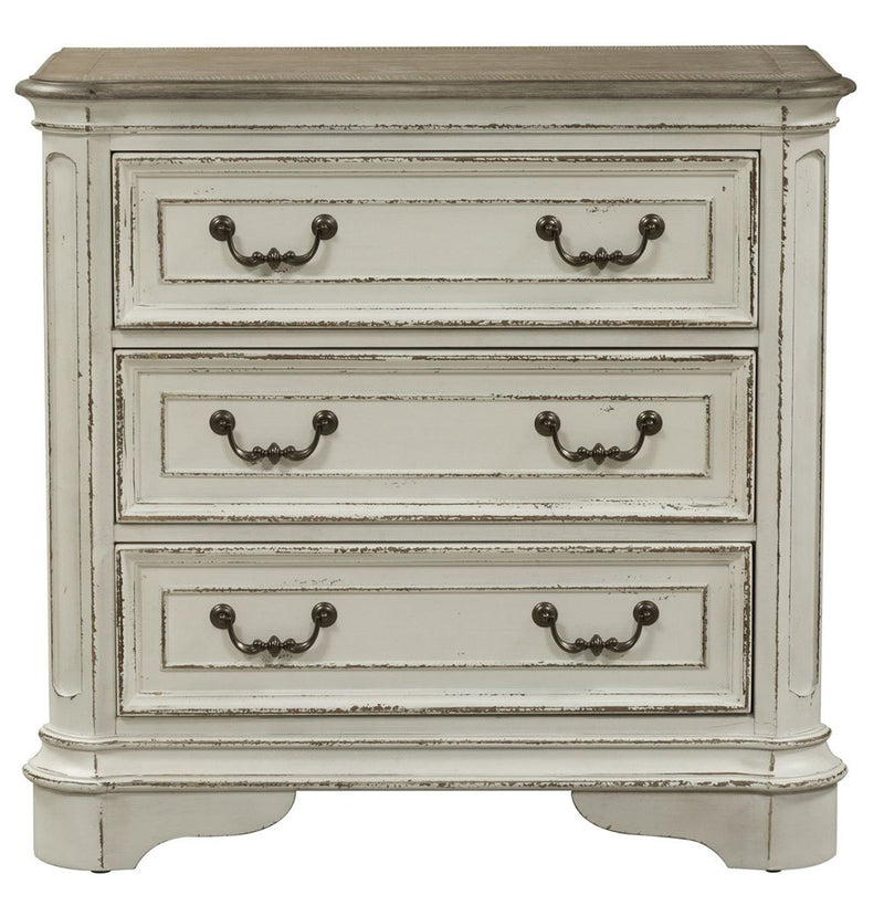 Liberty Magnolia Manor 3 Drawer Bedside Chest in Antique White image