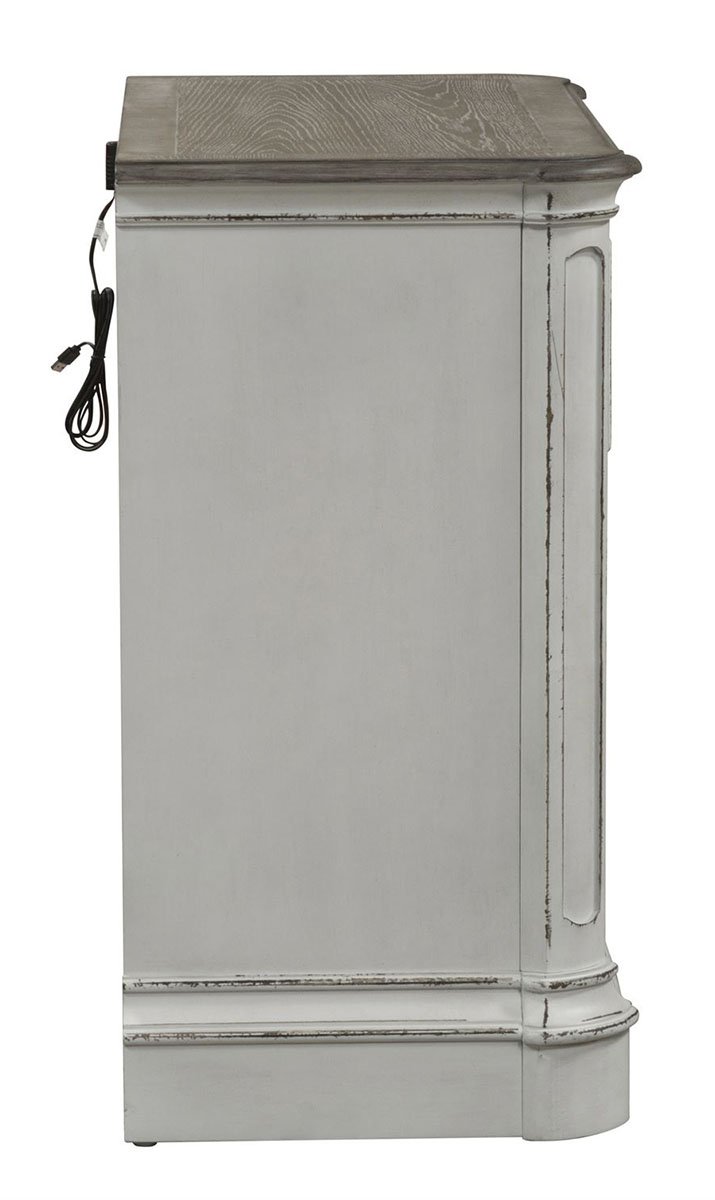 Liberty Magnolia Manor 3 Drawer Bedside Chest in Antique White