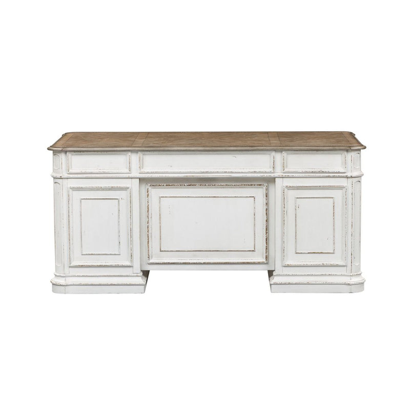 Liberty Magnolia Manor Jr Executive Desk in Antique White 244-HOJ-DSK