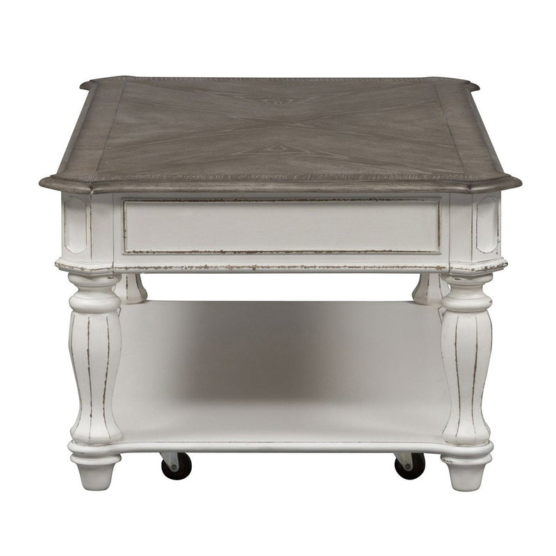 Liberty Magnolia Manor Rectangular Cocktail Table in Antique White