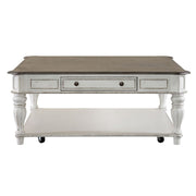 Liberty Magnolia Manor Oversized Square Cocktail Table in Antique White image