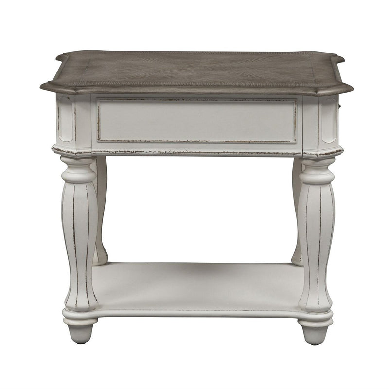 Liberty Magnolia Manor End Table in Antique White