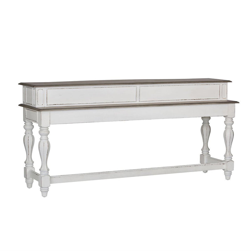 Liberty Magnolia Manor Console Bar Table in Antique White