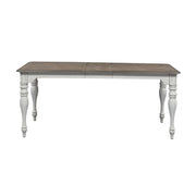 Liberty Furniture Magnolia Manor Leg Table in Antique White Base w/ Weathered Bark Tops image