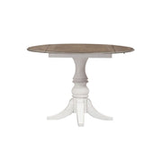 Liberty Furniture Magnolia Manor Drop Leaf Table in Antique White Base w/ Weathered Bark Tops image