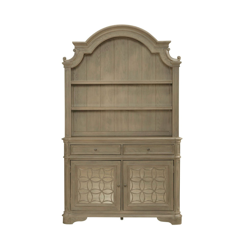 Liberty Furniture Magnolia Manor Buffet with Hutch in Weathered Bisque